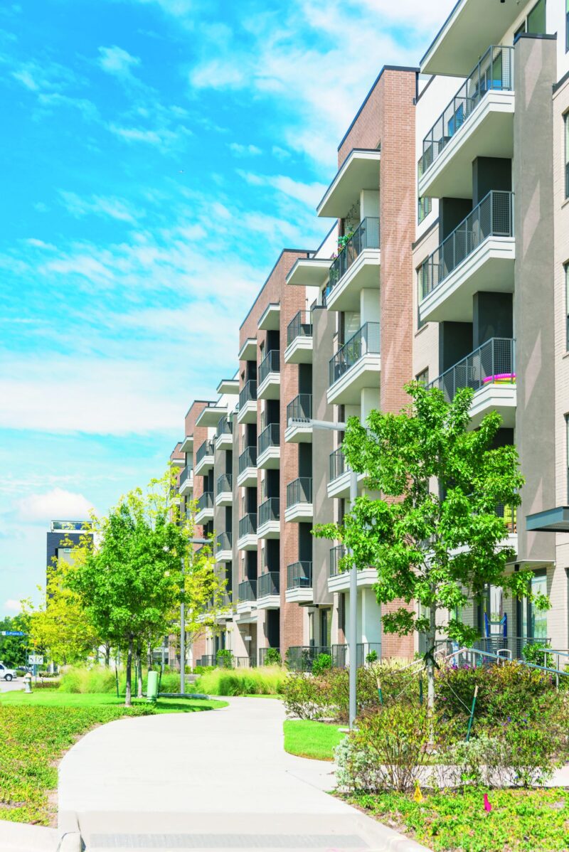 Exterior view of new luxury apartment community near dallas, texas