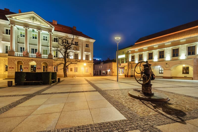 City hall in main square rynek of kielce